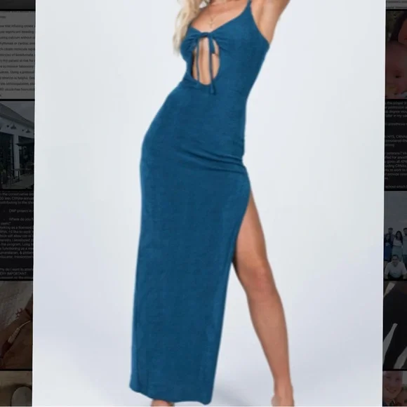 white christmas dresses Celena Maxi Dress Blue Burnout main image 0